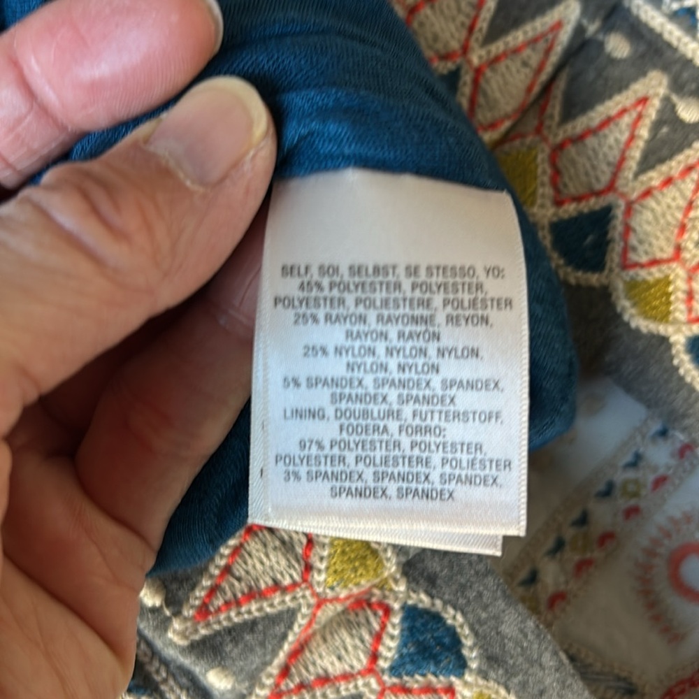 Anthropologie Maeve embroidered gray dress 2 - Picture 7 of 7
